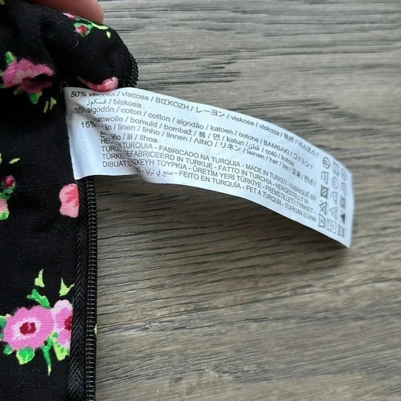 ✨🆕Zara🆕✨ | Black and pink  floral bustier crop top - Picture 9 of 11